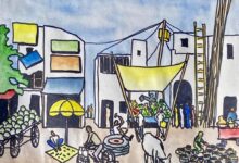 Sketch of roadside market