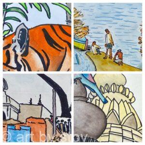 India Blog Collage Sketch
