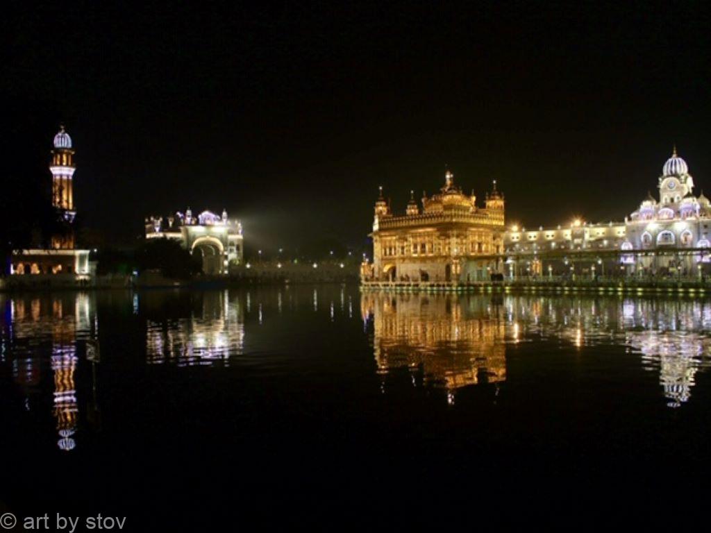 Golden Temple, Amritsar, at night